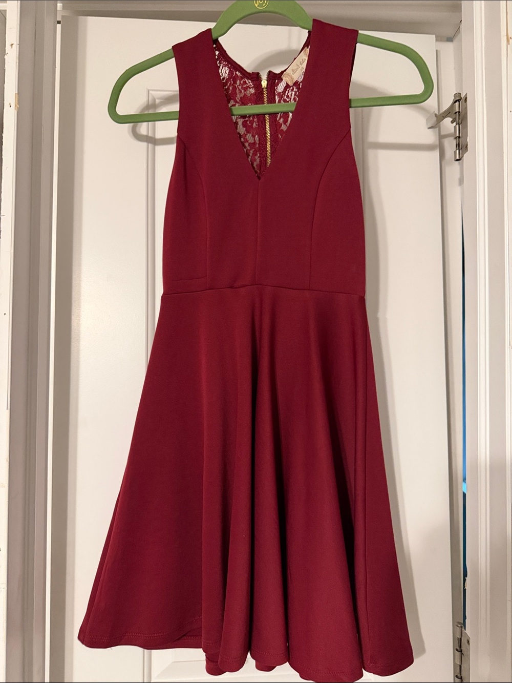 Altar'd State Sleeveless Fit-and-Flare Dress in Wine Red